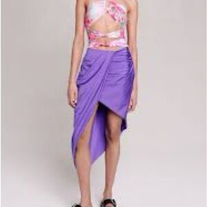 Maje asymmetrical purple skirt